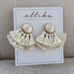 Ettika Women Earrings Beige Tassel Drop Down Fashion Jewelry Earrings New